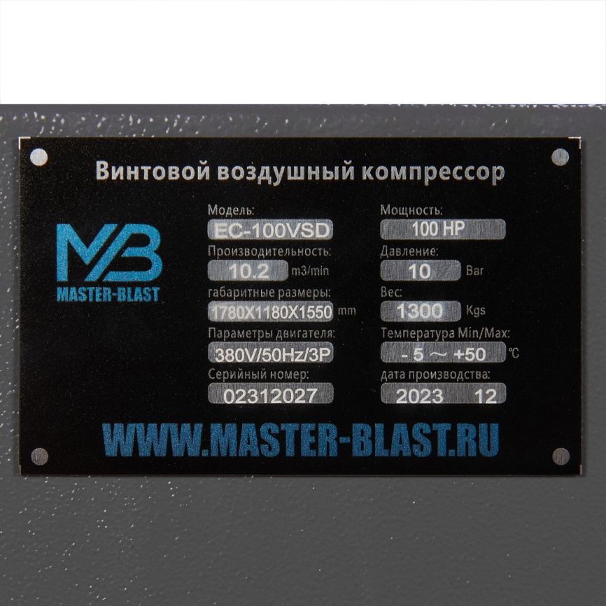 Винтовой компрессор Master Blast EC-100 VSD (электрический) фото 24