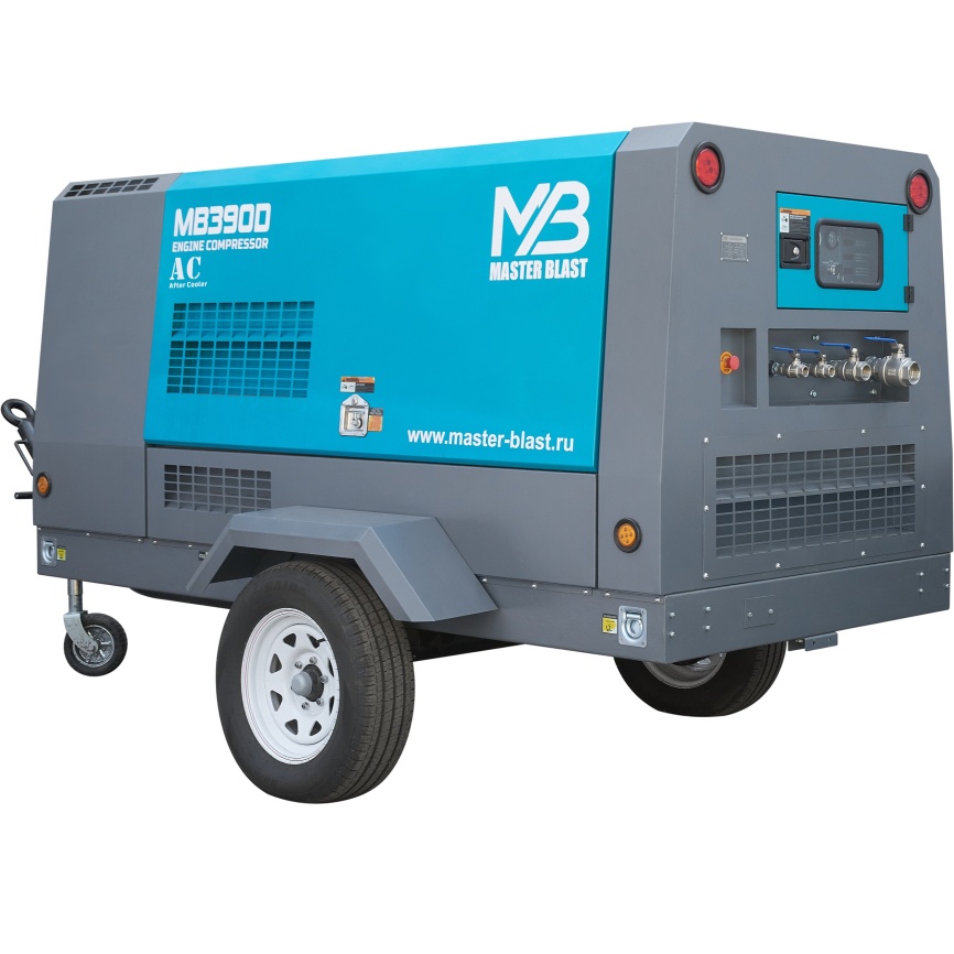 Винтовой компрессор Master Blast MB-390D-10+AC (дизельный с осушителем) фото 3